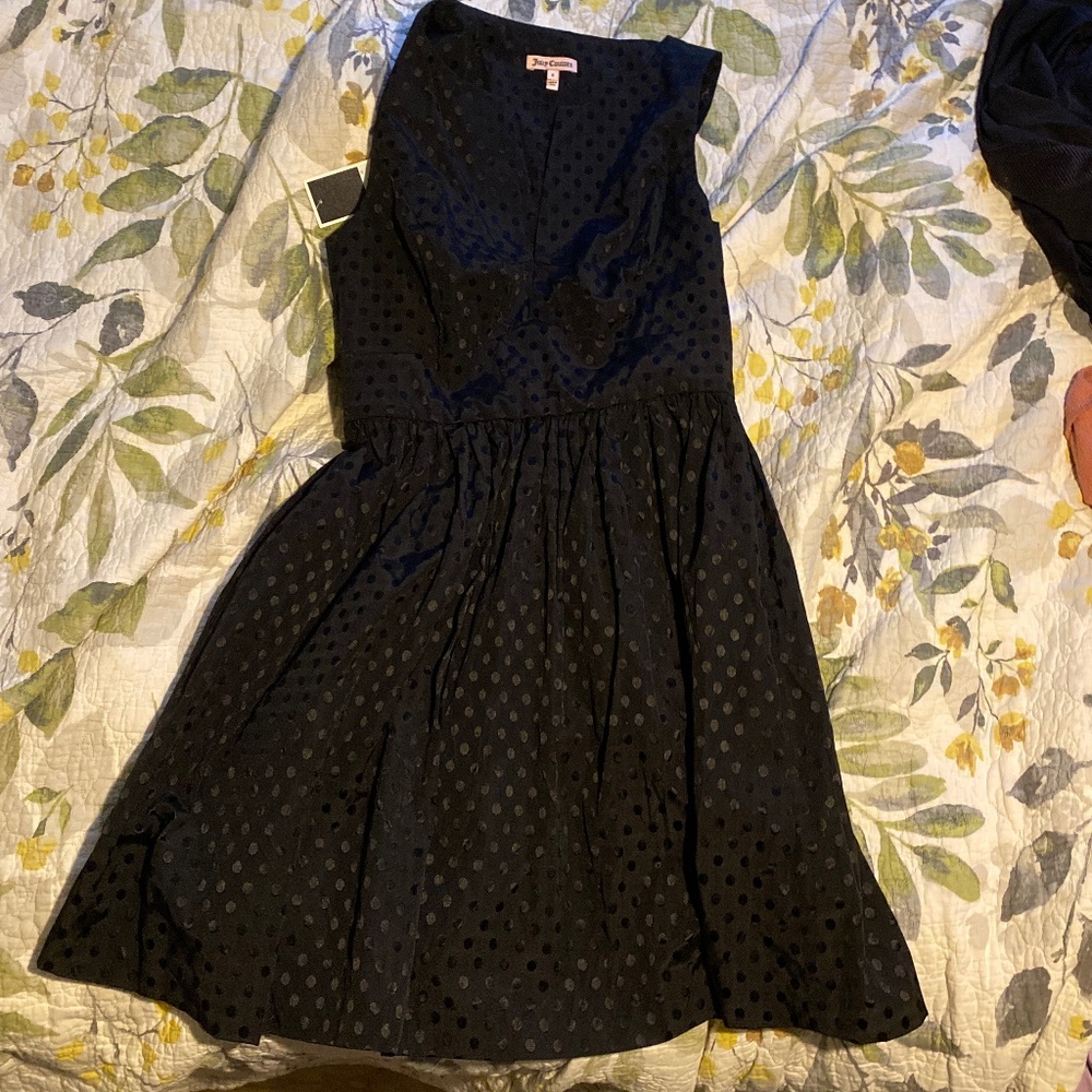 juicy couture black polka dot mini dress